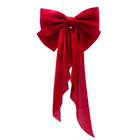 Rutschfest Eng Elegant Exquisit Federklemme Chinesischer Stil Große Schleife Band Dekoration Feder Haarspange Haaraccessoires