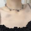 Punk Chain Choker Necklace for Women Teen Girls Camellia Flower Gothic Choker Necklaces Party Jewelry Clavicle Chain