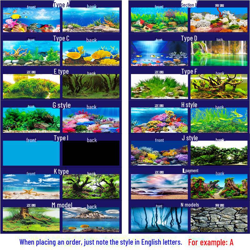 3D HD Double-Sided Aquarium Background Wallpaper