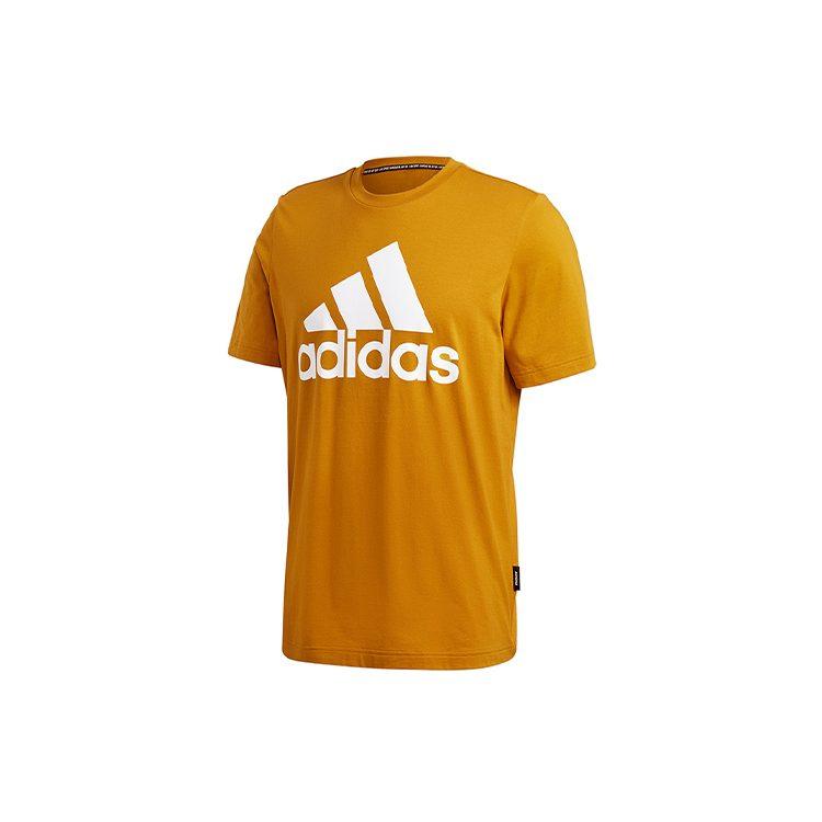 Adidas T Shirts Men's Gold Crew Neck Moderate Straight Fit GC7347