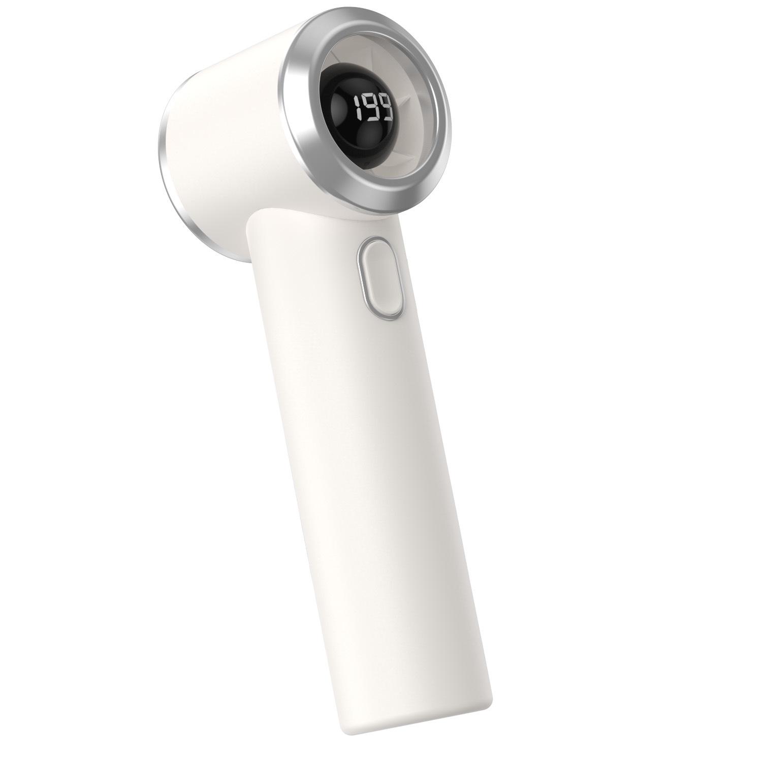 

High-Speed Mini Handheld Fan with Digital Display and 199 Gears–Portable, Powerful Wind Cannon Refer to Details Page брудно-білий