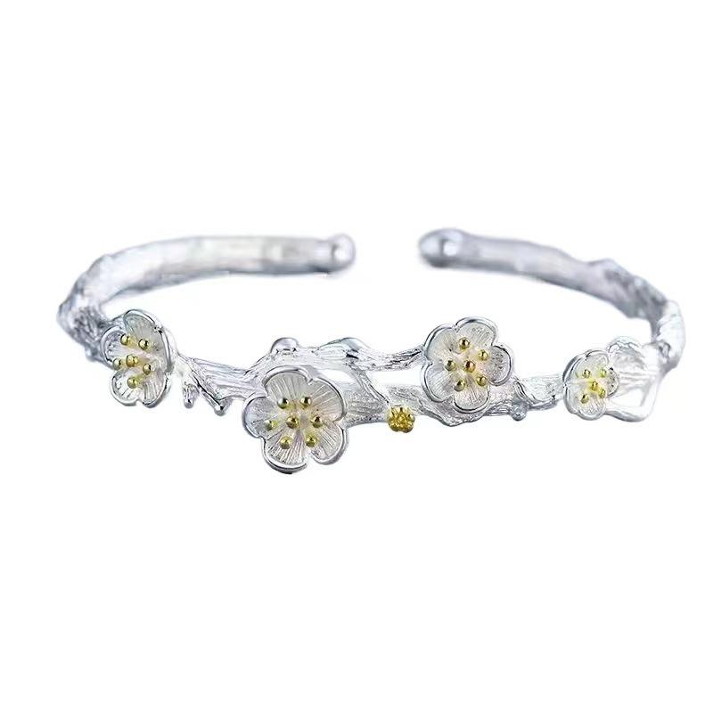 2024 Artistic Plum Blossom Adjustable Bracelet - Fresh, Versatile, and High-End Forest Style