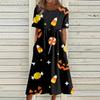 Summer Dress For Women Casual Printed Short-Sleeve Beach Swing Dress