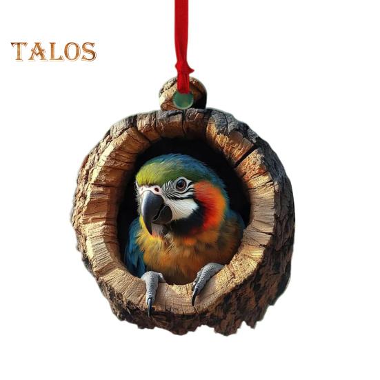 Ovale Acryl-Tier-Hängedekoration, 2D, flaches Waldtier, Weihnachtsbaum-Hängeornament, Auto, Schlafzimmer, Tieranhänger, Wohnzimmer, Schlafzimmer, Tier