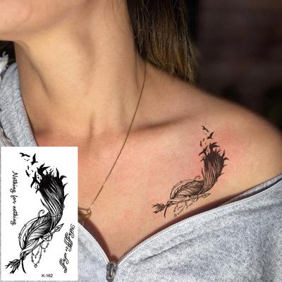 Small Fresh Tattoo Sticker, English, Alphabet Flower Butterfly Sketch Line, Waterproof Tattoo Sticker Tattoo