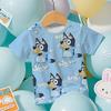 Fashion Bluey Anime 3D Print Men's T-Shirt Summer Cool Short Sleeve Cartoon Anime Print Casual Outdoor Men's and Women's Tees Top