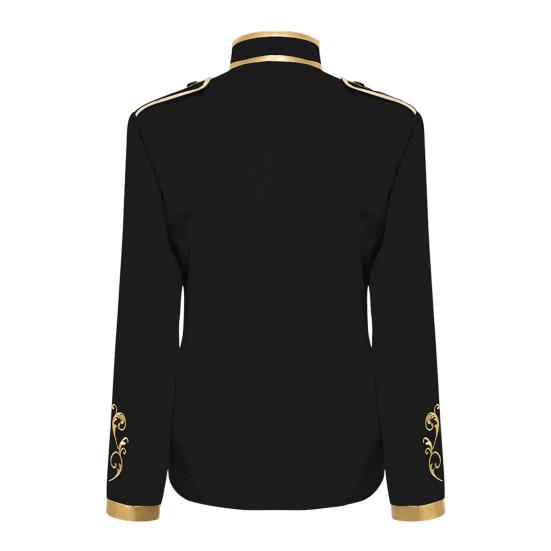 Halloweenský mužský kabát s elegantními výšivkami a tenkým nepravidelným spodkem vintage bunda pro výkon