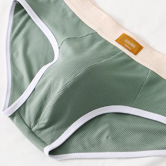 Herren-Slips, mittelhoher Schnitt, elastischer Bund, Patchwork-Farbe, gerippte Höschen, U-konvexe Dreieck-Unterwäsche für den Alltag