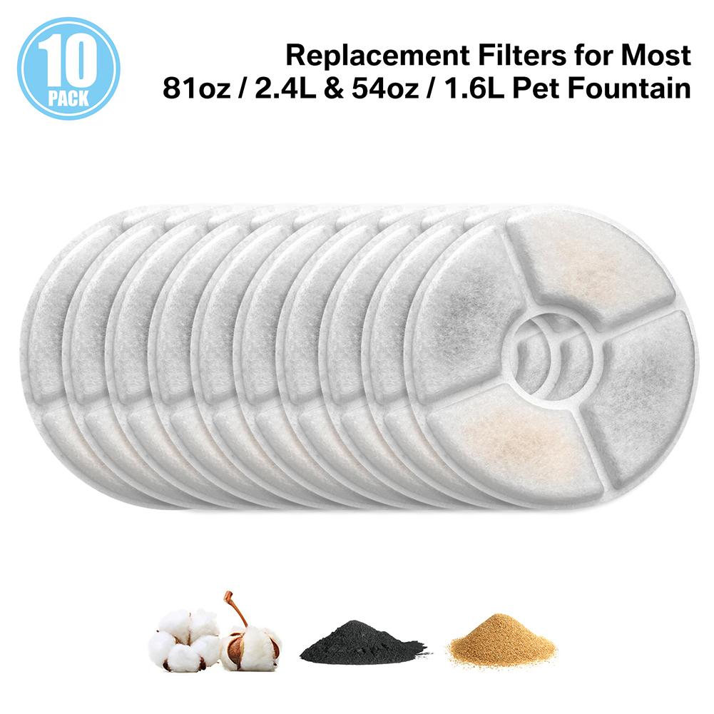 Cat Water Fountain Filters for Parner 2.4L Water Dispenser 4/8/12Pc Triple Action Replacement Pet Filter Cartridges for Dogs Cat
