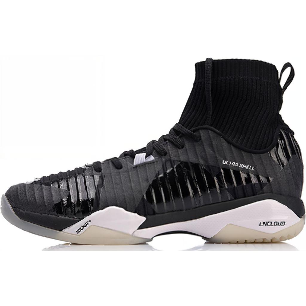 New LiNing Frontier Shadow Pro Lightweight Slip-Resistant Cushioning High-Top Badminton Shoes Unisex Standard Black AYAN005-2