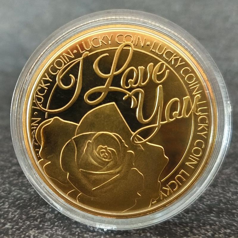 Rose Commemorative Coin - Lucky Gold Coin, Commemorative Medal, Commemorative Coin Gift, Valentine's Day Gift