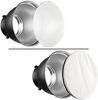 SOONPHO Standard Reflector Set with and Includes 3 Honeycomb White Soft Glass Diffuser Lamp Shade and Bowens Mount Strobe 7-inch (18cm) 20°, 40°, 60°