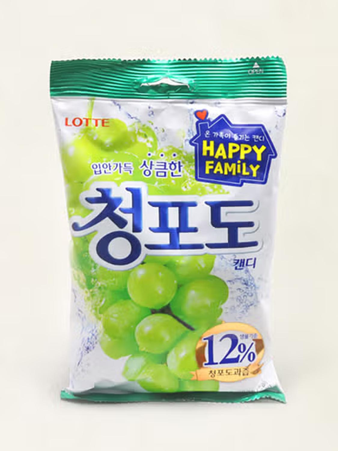 Lotte Green Grape Candy 153g - Refreshing Fruit Flavor 1ea