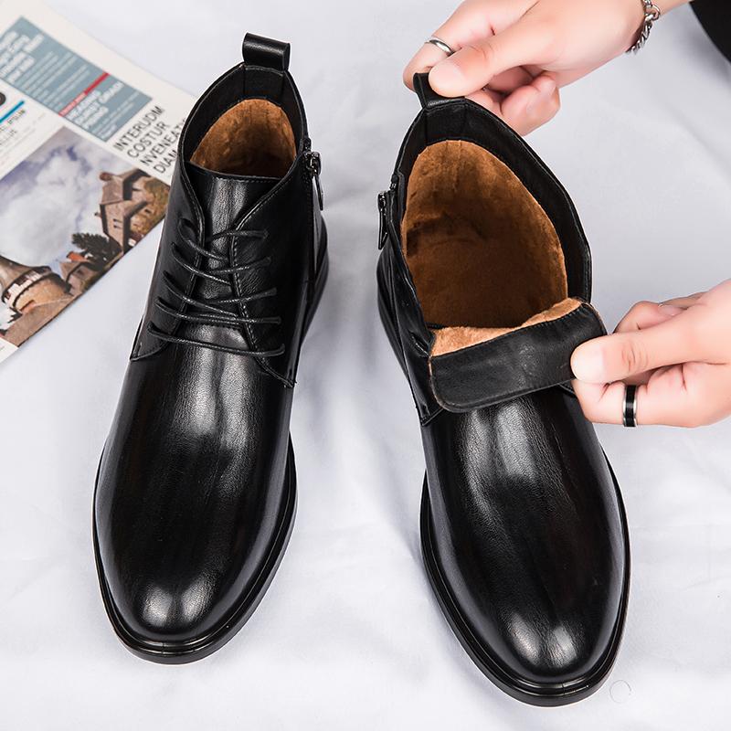 Модные зимние ботинки для мужчин на шнуровке — фото 7