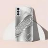 Silver Flash Love Wind Glass Phone Case Suitable for Samsung Galaxy S26 S25 S24 S22 S21 S20 FE/Ultra/Plus Anti Drop Back Cover
