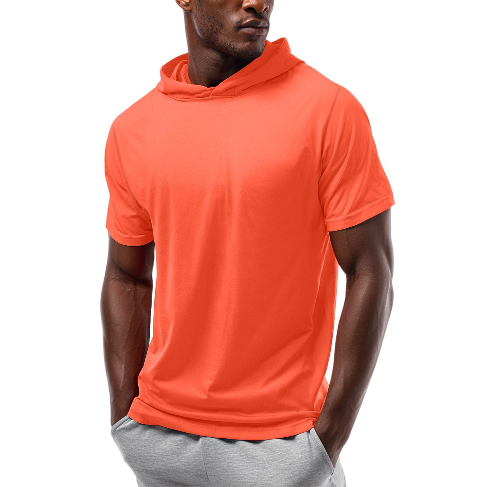 

Men s Straight Shoulder Short-sleeved Hoodie T-shirt Sweatshirt XL