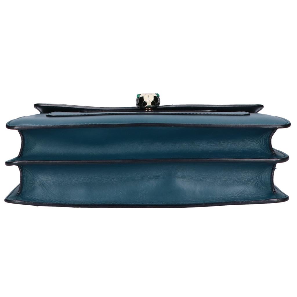 BVLGARI Serpenti Forever Calf Leather Chain Shoulder bag greenUsed