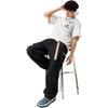 Li Ning Trendy Sports Series Comfortable Casual Minimalist Loose Fit Round Neck Short Sleeve T-Shirt Men T-Shirt Flower-Gray Off-White AHSV113-1