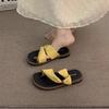 Premium Sense Versatile Set of Toe Slippers Women's Summer Wear Fashion Design Sense Flat Bottom Open Toe Beach Vacation Cool Slippers Women