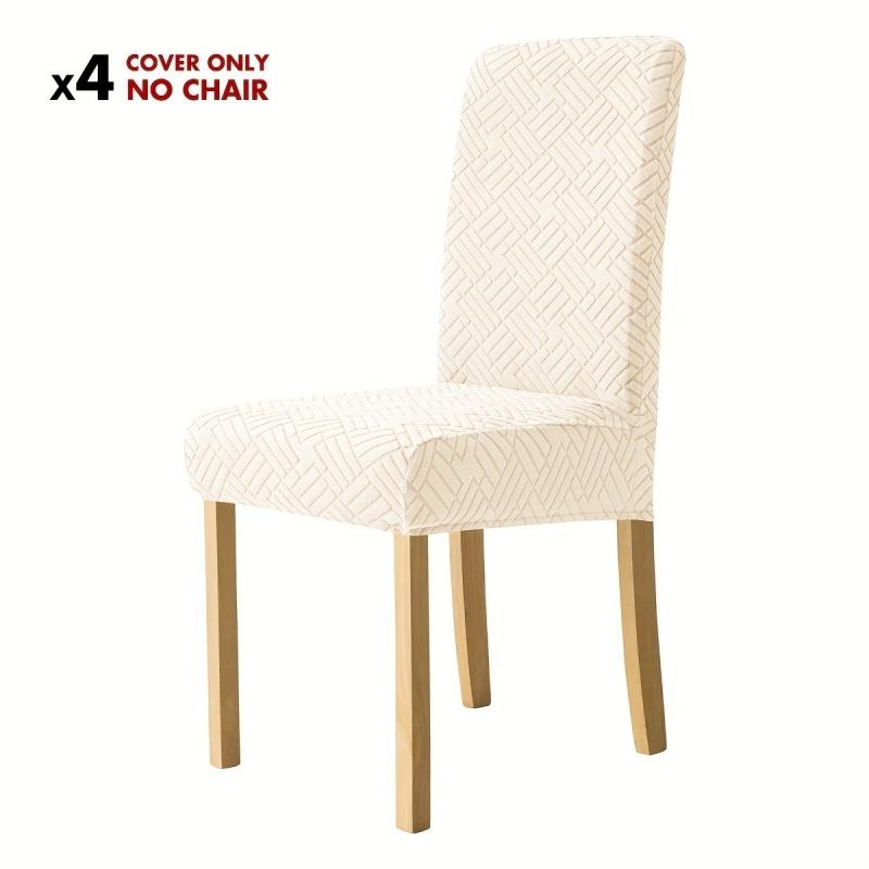 

4/6pcs Jacquard Chair Slipcover for Dining Room Decor Stretch Chair Slipcovers Elastic Kitchen Seat Protector for Wedding Hotel