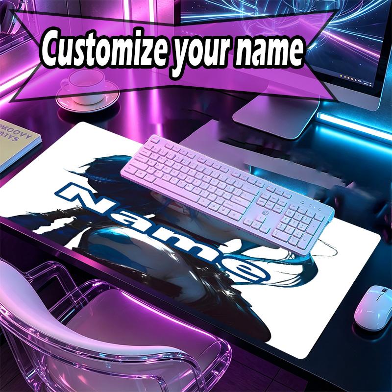 Custom Name Personalized Jinx Pattern Mousepad, Laptop PC Desk Mat, Decorative Desk Mat for Home Keyboard Pad Gift