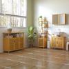 Bathroom Cabinet, Freestanding, 3 Shelves, Narrow & Tall, Louvered Door, 36 x 33 x 140 cm