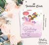 Darling Souvenir Purple Birthday Invitation Card Printable Elegant Fill or Write In Blank Party Invites 28 Pcs 5 x 7