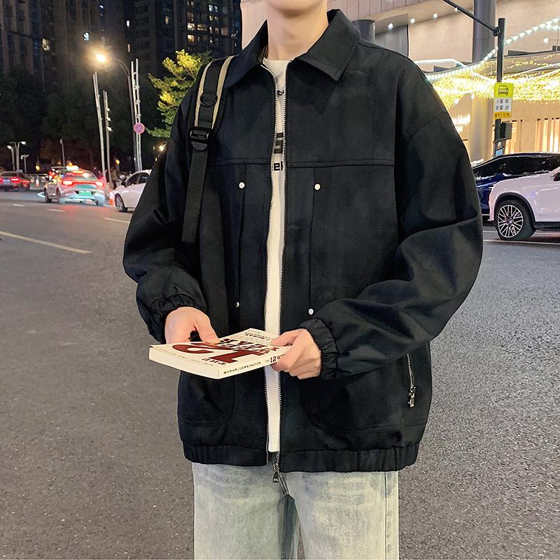 Cozy Up Tie-dye Multi-pocket Lapel Jacket Large Size Loose Casual Men's Thin Coat
