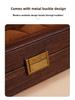 Exquisite Vintage Wood Grain Leather Watch Box with Dustproof Glass Lid for Wristwatch Display and Storage.