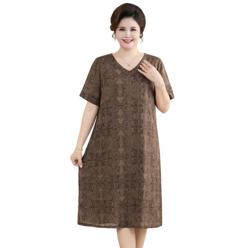 Elegant Plus Size Summer Dress for Middle-Aged Women