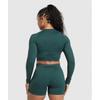 Gymshark Adapt Fleck Seamless Long Sleeve Crop Top Darkest Teal Functional Teal B2a1c Tbt3