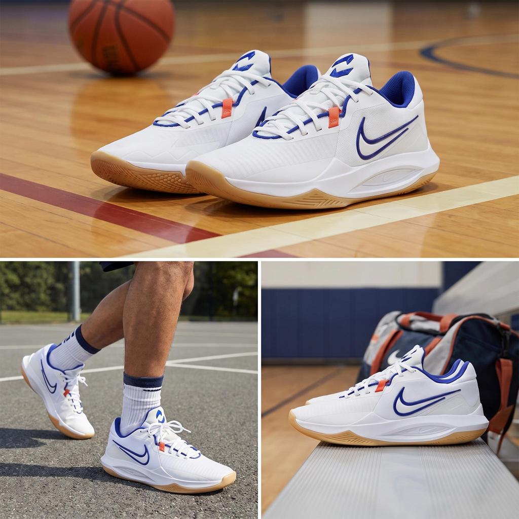 Nike Precision 6 Alb Albastru Regal Profund Gumă Pantofi Sport Bărbați Albastru-Regal-Profund HV1796-141