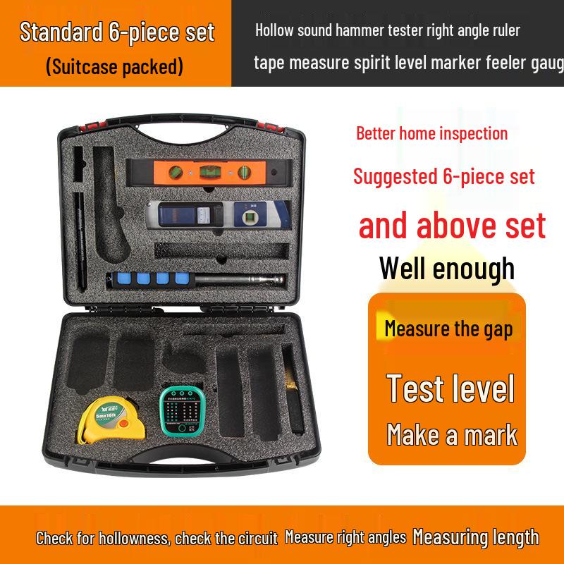 Home Inspection Toolkit: Sounding Hammer, Angle Ruler, Level, Electrical Tester, Phase Detector