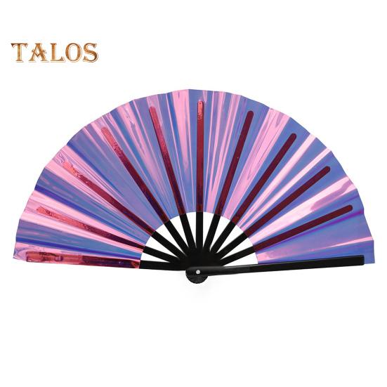 

Голографический складной веер, портативный радужный ручной вентилятор, летний охлаждающий вентилятор, украшение для танцевального представления, аксессуары для вечеринок