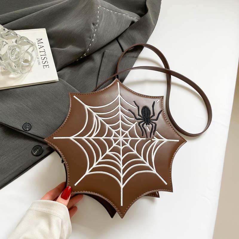 Spider-Man Embroidered Spider Web Patch Handbag, Single Shoulder Crossbody Bag