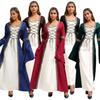 S-5XL Eckiger Ausschnitt Ausgestelltes Maxikleid Gotisch Vintage Mittelalter Hofkleid Große Größen