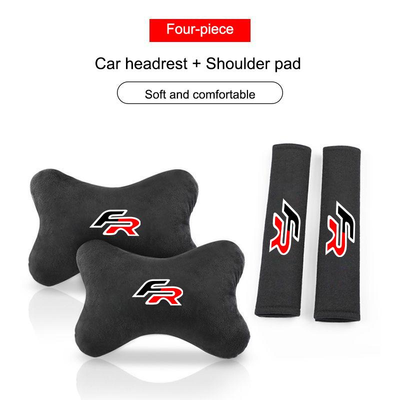 Rldf3 Car Seat Belt Protection Shoulder Pads Headrest Neck Pillow For Seat Leon FR Ibiza Tarraco Arona Ateca Alhambra Auto Accessories