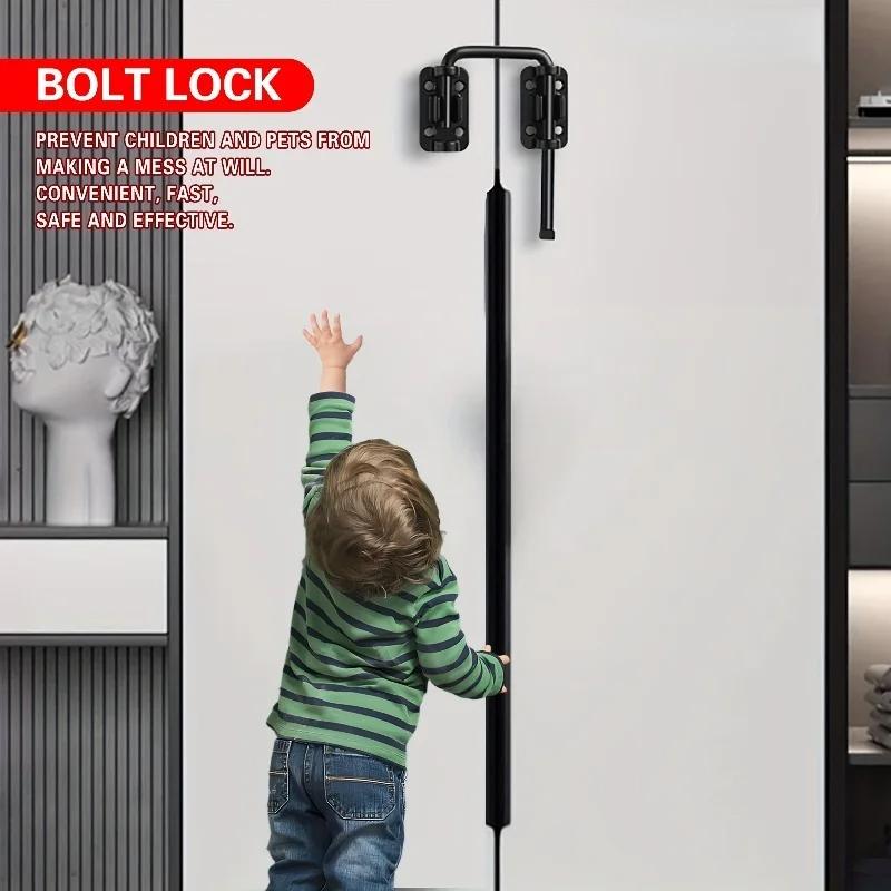 Patio Sliding Door Loop Lock,90/180 Degree Doors Latch Locks,Gate Anti-theft Buckle,U-Shaped Door Bolts Hasp Hardware