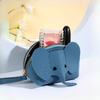 Cute Elephant 1pc Coin Purse with Wrist Strap Artificial Leather Zippered Pouch, Large Capacity Storage for Coins, Lipstick, Bank Cards Key Organizer