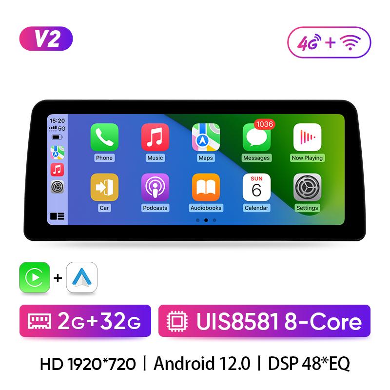 Ainavi 12.3" For BMW 3 Series E90 E91 E92 E93 2006 2007 2008 2009 2010 2011Car Radio Wireless Carplay Android Auto 4G Multimedia