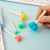Kids' Flower-Shaped Sponge Stamps & Natural Wood Brushes Set for DIY Art