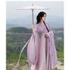 Elegant Hanfu Women Cross Collar Chinese Style Dance Dress For Wei And Jin Dynasties