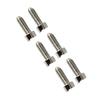 6PCS Guitar Hex Head Screws Double Tremolo Bridge Saddle String Locking Screw with Taper Tip Silver