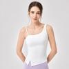 Women's Breathable Strappy Sports Vest with Built-in Bra