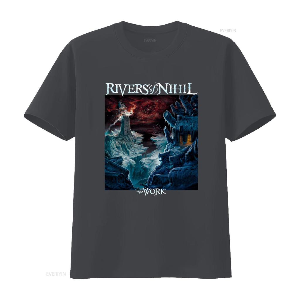 RIVERS OF NIHIL The Work T Shirt for Men Ice Fantasy Design Unique Print vintage Washed Soft Stretched Versatile
