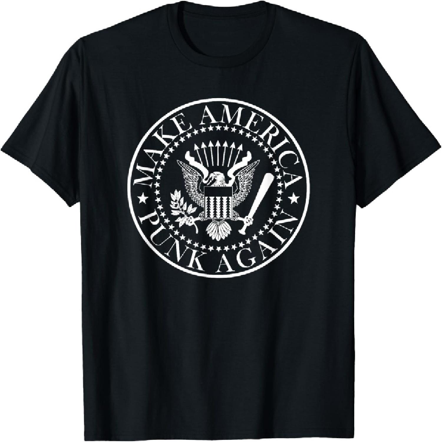 Funny Make America Punk Again Vintage Music Stamp T-Shirt S