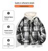 2025 Autumn Men's Retro Plaid Hooded Fake Two-Piece Casual Jacket