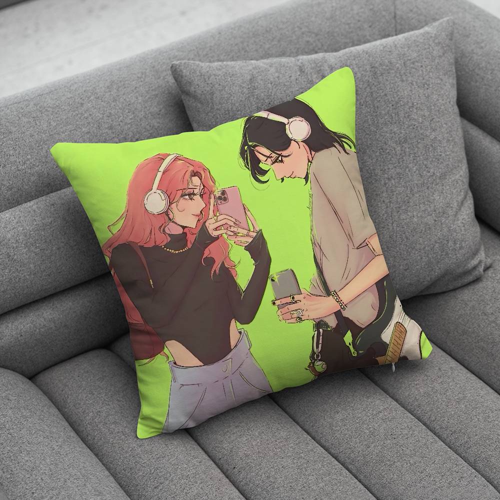 Aya Oosawa and Mitsuki Koga Pillow Case For Home Bedroom Car Office Decoration Living Room Sofa Cushion Cover Suitable