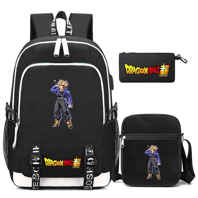 3Pcs/set Dragon Ball Printed Bag Laptop Backpack Messenger Bag for Girl Boy Teenager Schoolbag Men Women Leisure Travel Leisure Bag Rucksack Mochila