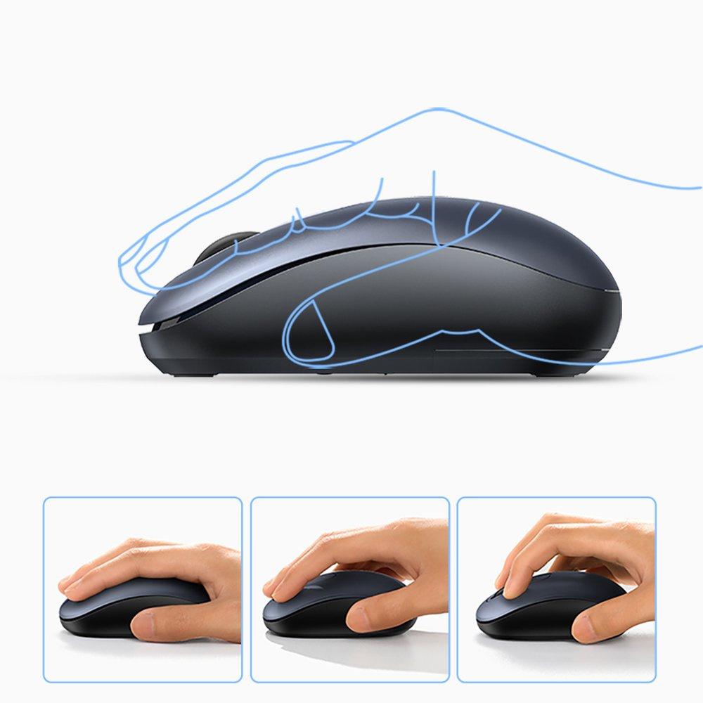 Ugreen MU105 Ergonomisk Trådløs Mus, 2,4 GHz med USB-tilkobling - Elegant Marineblå Finish